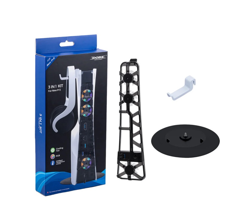 خرید کول فن دابی ps۵ slim RGB پایه دار (سه کاره)