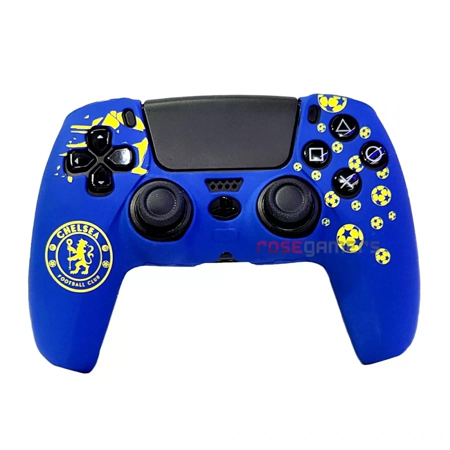 خرید روکش طرحدار دسته ps5 آبی زرد