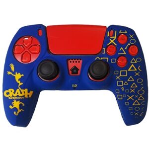 خرید روکش طرحدار دسته ps5 آبی زرد