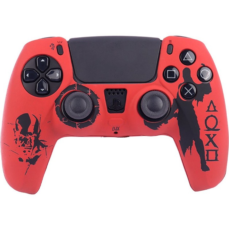 خرید روکش طرحدار دسته ps5 قرمز مشکی
