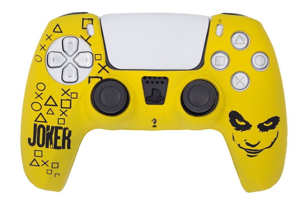 خرید روکش طرحدار دسته ps5 زرد مشکی