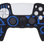 خرید روکش طرحدار دسته ps5 مشکی آبی